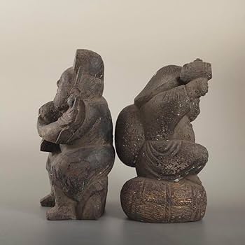 Amazon.co.jp: 木彫 大黒恵比寿像 古美術 古道具 大黒さん 恵比寿さん